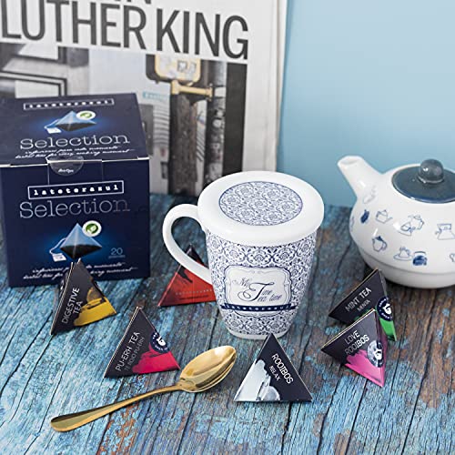 LA TETERA AZUL Pack De Tés E Infusiones. Surtido De Infusiones Variadas. Set De Infusiones Ideal Para Regalo. 20 Pirámides Envueltas Individualmente.