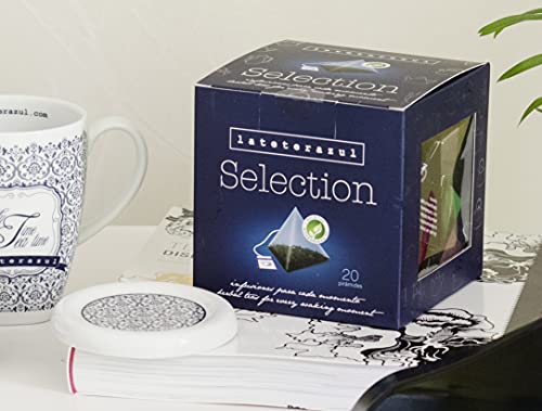 LA TETERA AZUL Pack De Tés E Infusiones. Surtido De Infusiones Variadas. Set De Infusiones Ideal Para Regalo. 20 Pirámides Envueltas Individualmente.