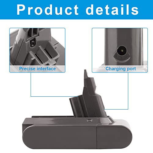 LabTEC V6 Batería de repuesto de 21,6 V y 4000 mAh para Dyson V6 DC58 DC59 DC61 DC62 DC72 DC74 SV03 SV04 SV05 SV06 SV07 SV09, 595 650 770 880