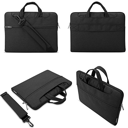Lacdo 15.6" Funda Bandolera para Ordenador Portátil de 15.6" Lenovo ThinkPad/IdeaPad, 15,6" HP 15s-fq2009ns/250 G7/Pavilion, Acer Aspire 5 3, 15.6" ASUS TUF Gaming Bolsa Blanda Maletín Ordenador Negro