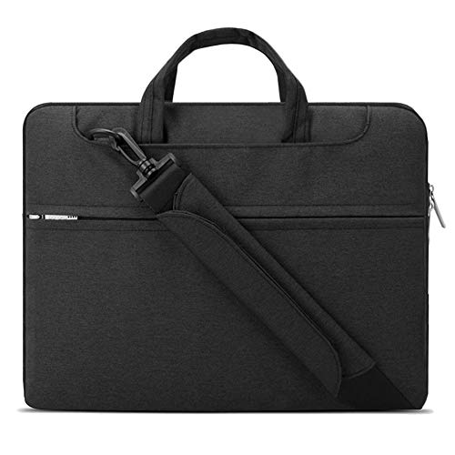 Lacdo 15.6" Funda Bandolera para Ordenador Portátil de 15.6" Lenovo ThinkPad/IdeaPad, 15,6" HP 15s-fq2009ns/250 G7/Pavilion, Acer Aspire 5 3, 15.6" ASUS TUF Gaming Bolsa Blanda Maletín Ordenador Negro