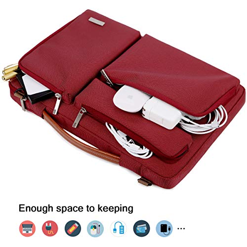 Lacdo 15.6" Funda para Portátiles Protectora de 360° para 15.6" Lenovo ThinkPad/IdeaPad, 15,6” HP 15s-fq2009ns/250 G7/Pavilion, Acer Aspire 7 5 3, ASUS TUF F15/Gaming/ZenBook 15 Bolsa Ordenador, Rojo