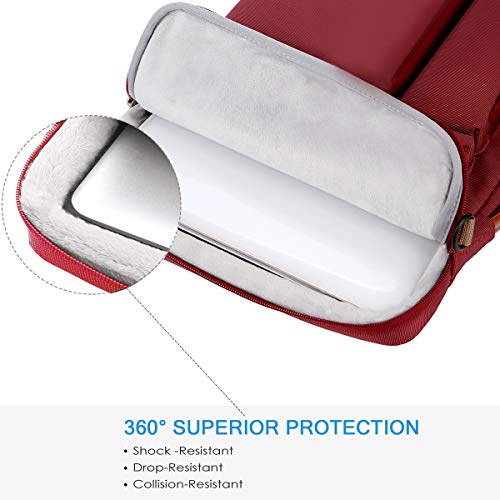 Lacdo 15.6" Funda para Portátiles Protectora de 360° para 15.6" Lenovo ThinkPad/IdeaPad, 15,6” HP 15s-fq2009ns/250 G7/Pavilion, Acer Aspire 7 5 3, ASUS TUF F15/Gaming/ZenBook 15 Bolsa Ordenador, Rojo