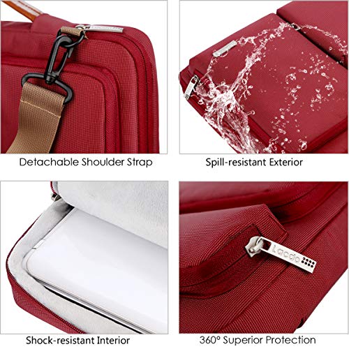 Lacdo 15.6" Funda para Portátiles Protectora de 360° para 15.6" Lenovo ThinkPad/IdeaPad, 15,6” HP 15s-fq2009ns/250 G7/Pavilion, Acer Aspire 7 5 3, ASUS TUF F15/Gaming/ZenBook 15 Bolsa Ordenador, Rojo