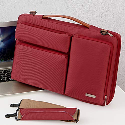 Lacdo 15.6" Funda para Portátiles Protectora de 360° para 15.6" Lenovo ThinkPad/IdeaPad, 15,6” HP 15s-fq2009ns/250 G7/Pavilion, Acer Aspire 7 5 3, ASUS TUF F15/Gaming/ZenBook 15 Bolsa Ordenador, Rojo