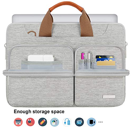 Lacdo 15.6 Pulgadas Funda Portátil Protectora de 360° para 15.6" Lenovo IdeaPad/ThinkPad, 15.6" HP Pavilion, ASUS TUF Gaming/Chromebook, Acer Aspire 3 5, DELL Samsung Notebook Bolsa Funda Blanda, Gris