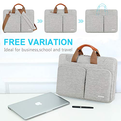 Lacdo 15.6 Pulgadas Funda Portátil Protectora de 360° para 15.6" Lenovo IdeaPad/ThinkPad, 15.6" HP Pavilion, ASUS TUF Gaming/Chromebook, Acer Aspire 3 5, DELL Samsung Notebook Bolsa Funda Blanda, Gris