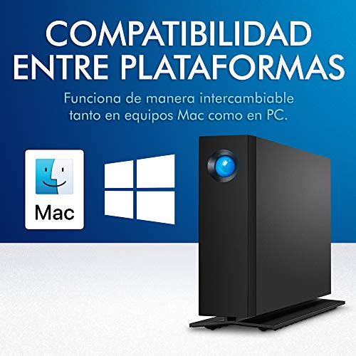LaCie d2 Professional, 8 TB, Disco duro externo HDD de sobremesa portátil, USB-C, USB 3.0, 7200 RPM, unidades de clase empresarial, para Mac y PC, 5 años servicios Rescue (STHA8000800)