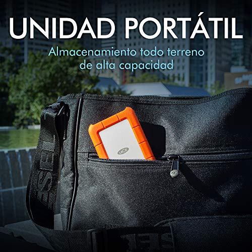 LaCie Rugged Mini USB 3.0, 1 TB, 2.5 Pulgadas, Disco Duro Externo portátil para PC et Mac, Resistente a Golpes y caídas, 2 años servicios Rescue (LAC301558)