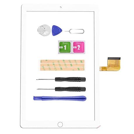 LADYSON Pantalla táctil para DUODUOGO G12 3G 10.1 "Tablet PC Digitalizador Frontal Cristal Exterior Piezas de Reparación Kits (Blanco)