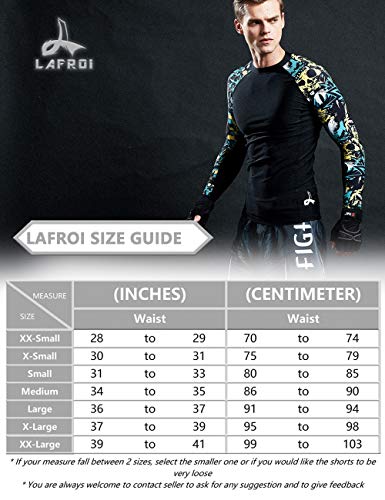 LAFROI QJK01 Pantalones cortos para hombre, con cordón y 1 bolsillo, para artes marciales mixtas, cross training y boxeo, Hombre, Comandante de LA, XL