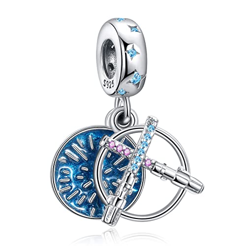 LaMenars Star Wars colgante Charms cuenta de plata 925 para pulseras y collares para mujeres y niñas regalo de cumpleaños del día de la madre (D-Sable de luz)