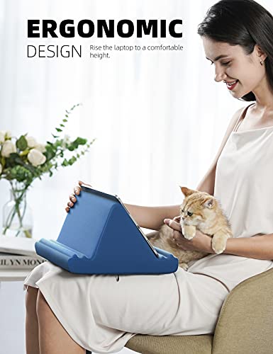 Lamicall Soporte de Almohada para Tablet - Almohada Soporte Sofá Cama para 2021 iPad Pro 9.7, 10.5, 12.9, iPad Air 2 3 4, iPad Mini 1 2 3 4, Switch, Samsung Tab, iPhone, Otras Tablets - Azul