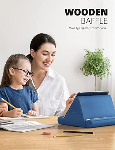 Lamicall Soporte de Almohada para Tablet - Almohada Soporte Sofá Cama para 2021 iPad Pro 9.7, 10.5, 12.9, iPad Air 2 3 4, iPad Mini 1 2 3 4, Switch, Samsung Tab, iPhone, Otras Tablets - Azul