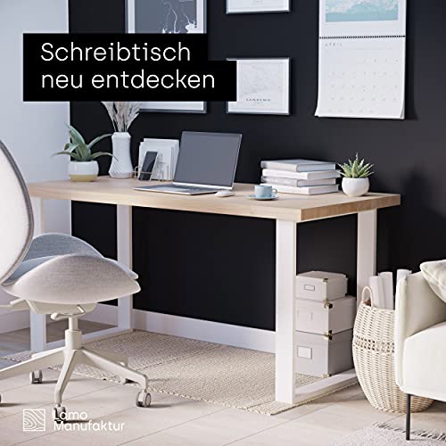 LAMO Manufaktur Patas de Mesa Café, Patas de Banco, Variante Simple Light, Perfil 60x20 mm, 40x43 cm (Ancho x Alto), Blanco, 2 Unidades, LTS-01-E-BB-9016