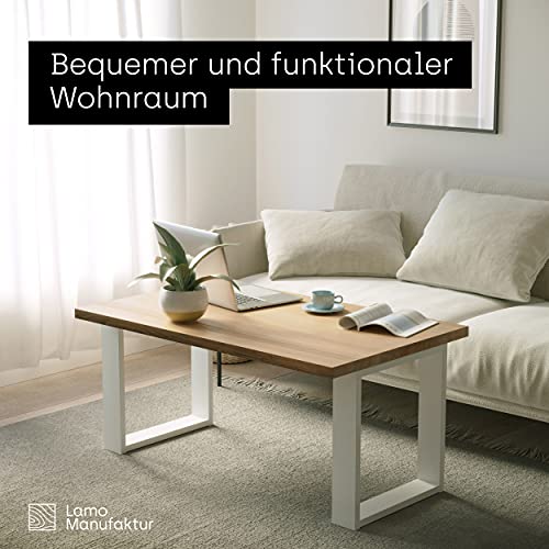 LAMO Manufaktur Patas de Mesa Café, Patas de Banco, Variante Simple Light, Perfil 60x20 mm, 40x43 cm (Ancho x Alto), Blanco, 2 Unidades, LTS-01-E-BB-9016