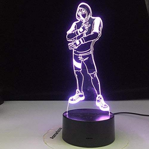 Lámpara de ilusión 3D Luz de noche LED Novedad Ikonik Modelo Aa Baterías Usb Disponible Battle Royale Niño Niña Regalo de cumpleaños de Navidad Decoración del hogar