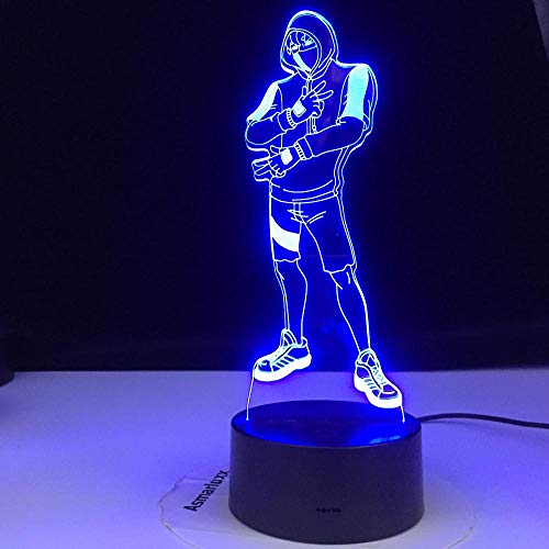 Lámpara de ilusión 3D Luz de noche LED Novedad Ikonik Modelo Aa Baterías Usb Disponible Battle Royale Niño Niña Regalo de cumpleaños de Navidad Decoración del hogar