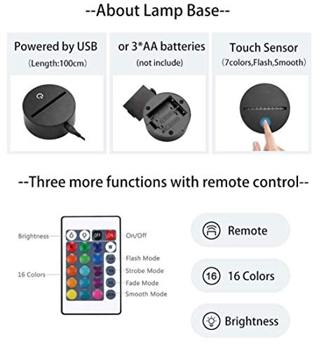 Lámpara de ilusión 3D Luz de noche LED Novedad Ikonik Modelo Aa Baterías Usb Disponible Battle Royale Niño Niña Regalo de cumpleaños de Navidad Decoración del hogar