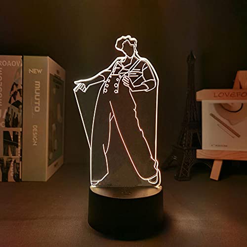 Lámpara de ilusión 3D Mood Led Luz de noche Art Imagen de personaje abstracto Pantalla táctil Sui para la decoración de la habitación de los niños - Green_No Remote