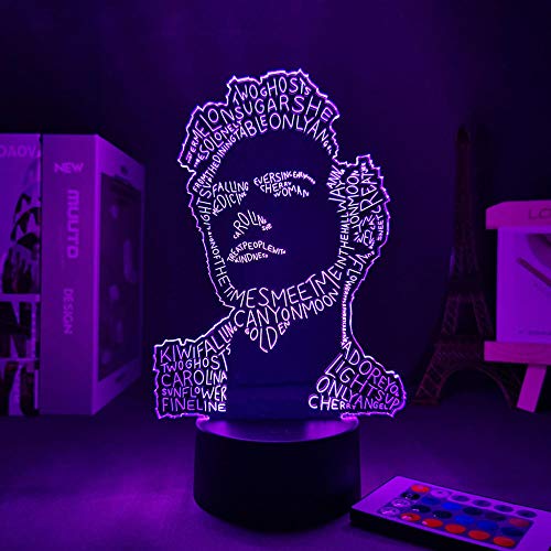 Lámpara de ilusión 3D Mood Led Luz de noche Art Imagen de personaje abstracto Pantalla táctil Sui para la decoración de la habitación de los niños - Green_No Remote