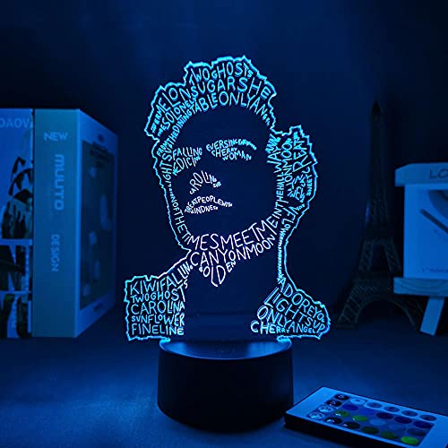 Lámpara de ilusión 3D Mood Led Luz de noche Art Imagen de personaje abstracto Pantalla táctil Sui para la decoración de la habitación de los niños - Green_No Remote