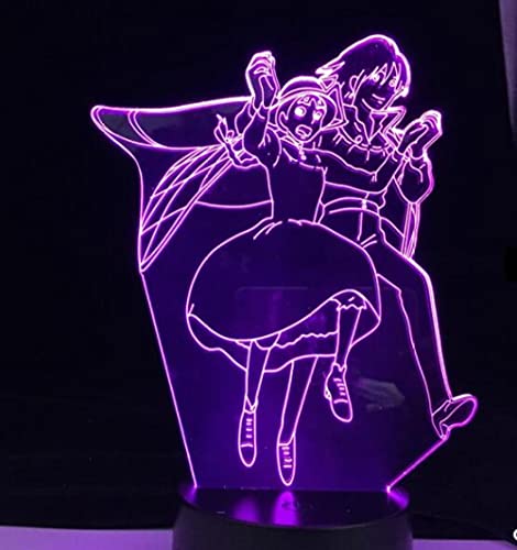Lámpara de ilusión 3D Mood Led Luz de noche Tema de dibujos animados Sofia y Howl Castle en movimiento Decoración para dormitorio Cumpleaños-Sin control remoto