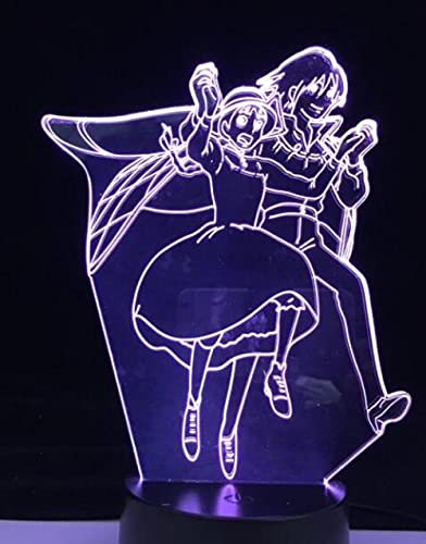 Lámpara de ilusión 3D Mood Led Luz de noche Tema de dibujos animados Sofia y Howl Castle en movimiento Decoración para dormitorio Cumpleaños-Sin control remoto