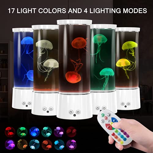 Lampara Medusa Lámpara de lava LED Fantasy Qualle Aquarium con Mando a Distancia 17 Cambio de Color, lamparas de medusas para decoración para el hogar u oficina para Niños Hombres Mujeres