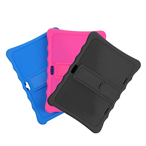 LAMZIEN Fundas para Tableta,Ajuste de múltiples ángulos,anticolisión,Funda de silicona en para LAMZIEN SANNUO Dragon Touch BEISTA YOTOPT,etc.tableta Android de 10/10.1 pulgadas,Negro