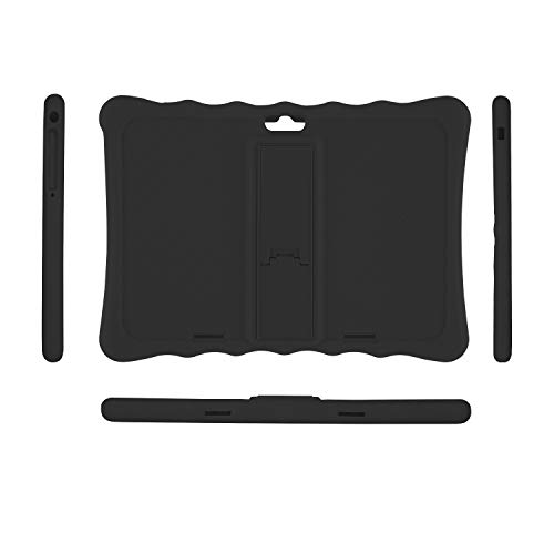 LAMZIEN Fundas para Tableta,Ajuste de múltiples ángulos,anticolisión,Funda de silicona en para LAMZIEN SANNUO Dragon Touch BEISTA YOTOPT,etc.tableta Android de 10/10.1 pulgadas,Negro