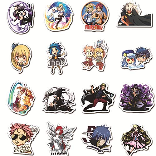 Lanseede 100 Piezas Fairy Tail Anime Pegatinas Vinilo Stickers Coche calcomanías Motocicleta Equipaje monopatín portátil