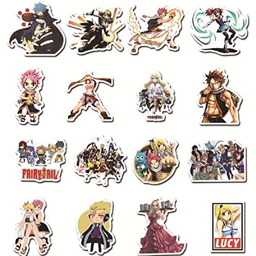 Lanseede 100 Piezas Fairy Tail Anime Pegatinas Vinilo Stickers Coche calcomanías Motocicleta Equipaje monopatín portátil