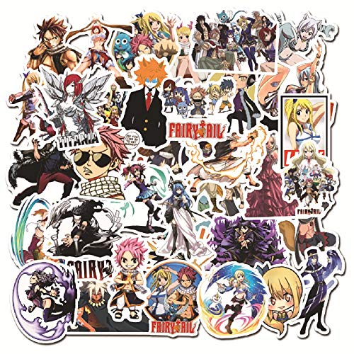 Lanseede 100 Piezas Fairy Tail Anime Pegatinas Vinilo Stickers Coche calcomanías Motocicleta Equipaje monopatín portátil