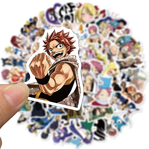 Lanseede 100 Piezas Fairy Tail Anime Pegatinas Vinilo Stickers Coche calcomanías Motocicleta Equipaje monopatín portátil