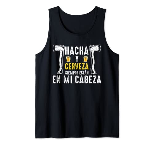 Lanzamiento Hachas Juego - Jarras Cerveza Leñador Hacha Camiseta sin Mangas