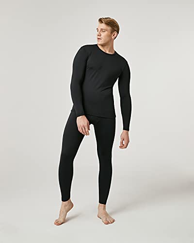 LAPASA Set de Ropa Térmica para Hombre Conjunto Térmico Invierno Calido Camiseta Termica M57 S Negro
