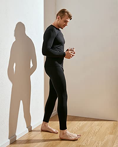 LAPASA Set de Ropa Térmica para Hombre Conjunto Térmico Invierno Calido Camiseta Termica M57 S Negro