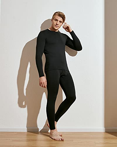LAPASA Set de Ropa Térmica para Hombre Conjunto Térmico Invierno Calido Camiseta Termica M57 S Negro