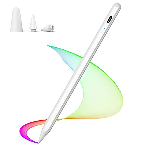 Lápiz iPad Magnético con Rechazo de Palma, Detección de inclinación Lapiz Tactil Compatible con iPad 2018/2019/2020, Lápiz para Pantalla con 2 Cubiertas Ultrafinas, Apto para Pintar