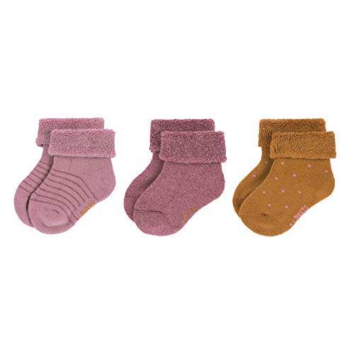 Lässig Newborn Socks Gots 3 Pcs. Assorted Rosewood, Size: 19-22 Calcetines, Palo de Rosa, Bebés
