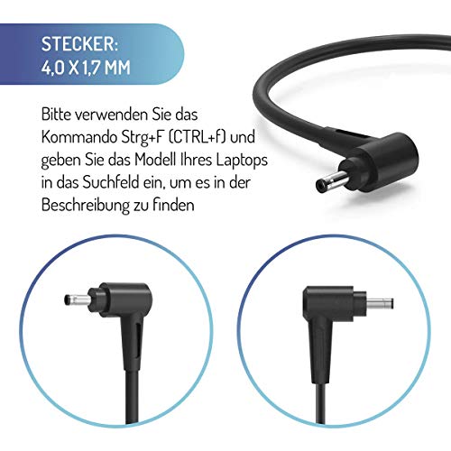 Lavolta 65W 45W Cargador - 4.0 x 1.7mm - Adaptador para Lenovo B50-10 B50-50 IdeaPad 3 5 C340 D330 S145 S340 100 110 310 320-15ikb 330 330s 510 520s Yoga 520 530 710 Miix 510, ADL45WCG, PA-1450-55LU
