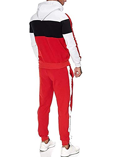 LAYAN-B Conjunto de ropa deportiva con cremallera y capucha para hombre Conjunto de ropa de salón de gimnasio de manga larga parte superior Jogger inferior Causal Sport Pantalones Chándales