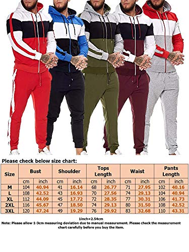 LAYAN-B Conjunto de ropa deportiva con cremallera y capucha para hombre Conjunto de ropa de salón de gimnasio de manga larga parte superior Jogger inferior Causal Sport Pantalones Chándales