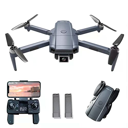 le-idea Drones GPS con Camara 4K Profesional, 5GHz WiFi FPV Quadcopter con Motor sin Escobillas, Posicionamiento de Flujo Óptico, Drone Plegable para Adultos, 46 Minuti di Volo(2 Batterie)