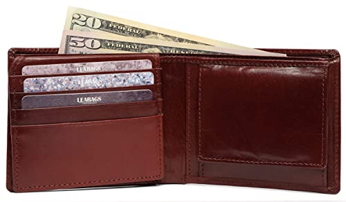 LEABAGS Springfield Cartera de piel genuina de búfalo, diseño vintage, TerraRosa (Marrón) - 4250918913206