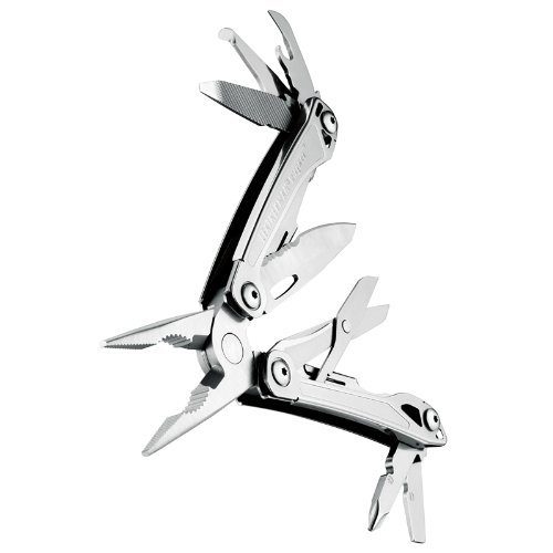 Leatherman Wingman - Multiherramienta de bricolaje hecha en EE.UU. con 14 herramientas, opción de bloqueo, alicates, destornilladores y un abrebotellas, en acero inoxidable con una funda de nylon