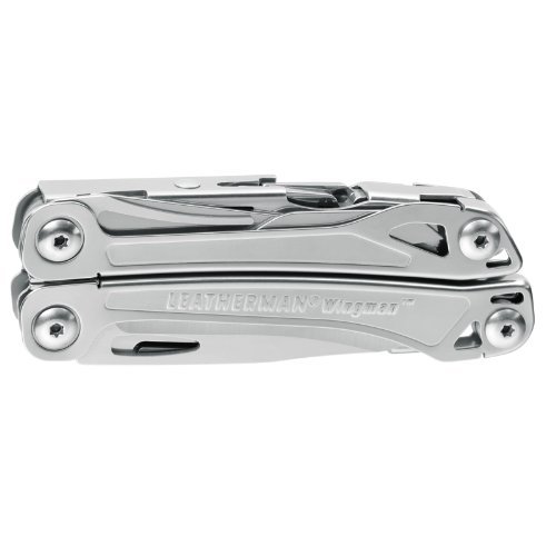 Leatherman Wingman - Multiherramienta de bricolaje hecha en EE.UU. con 14 herramientas, opción de bloqueo, alicates, destornilladores y un abrebotellas, en acero inoxidable con una funda de nylon