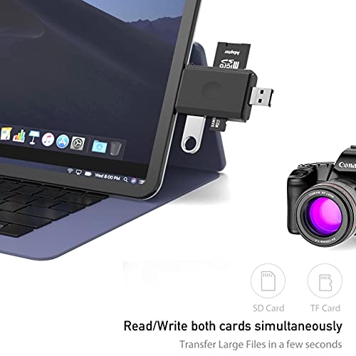 Lector de tarjetas SD, USB 3.0/Micro USB/Tipo C, función OTG, soporte Flash Drive/SD/Micro SD, compatible con Mac, Windows, Android, PC, portátil, Smartphone