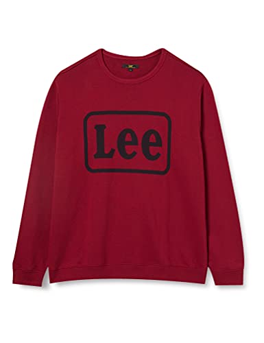 Lee Logo Crew SWS Sudadera, Rojo (Rhubarb Red Gbl), XXL para Hombre